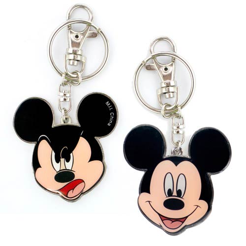 Mickey Mouse Two-Sided Colored Pewter Key Chain